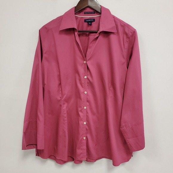 Lands' End Tops - Lands End Womens Long Sleeve‎ No Iron Pinpoint Oxford Button Up Shirt Size 22W
